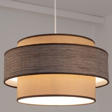 Hängeleuchte GRACE 1xE27/60W/230V d 40 cm beige/braun