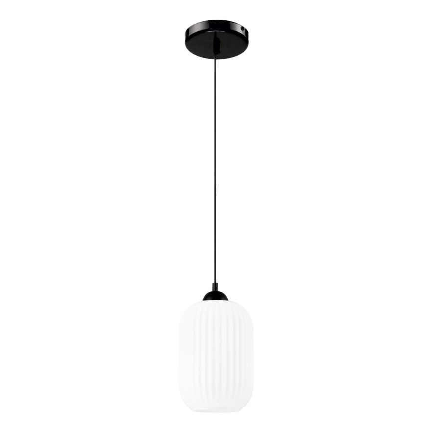 Hängeleuchte HARMA 1xE27/15W/230V d 14 cm weiß/schwarz