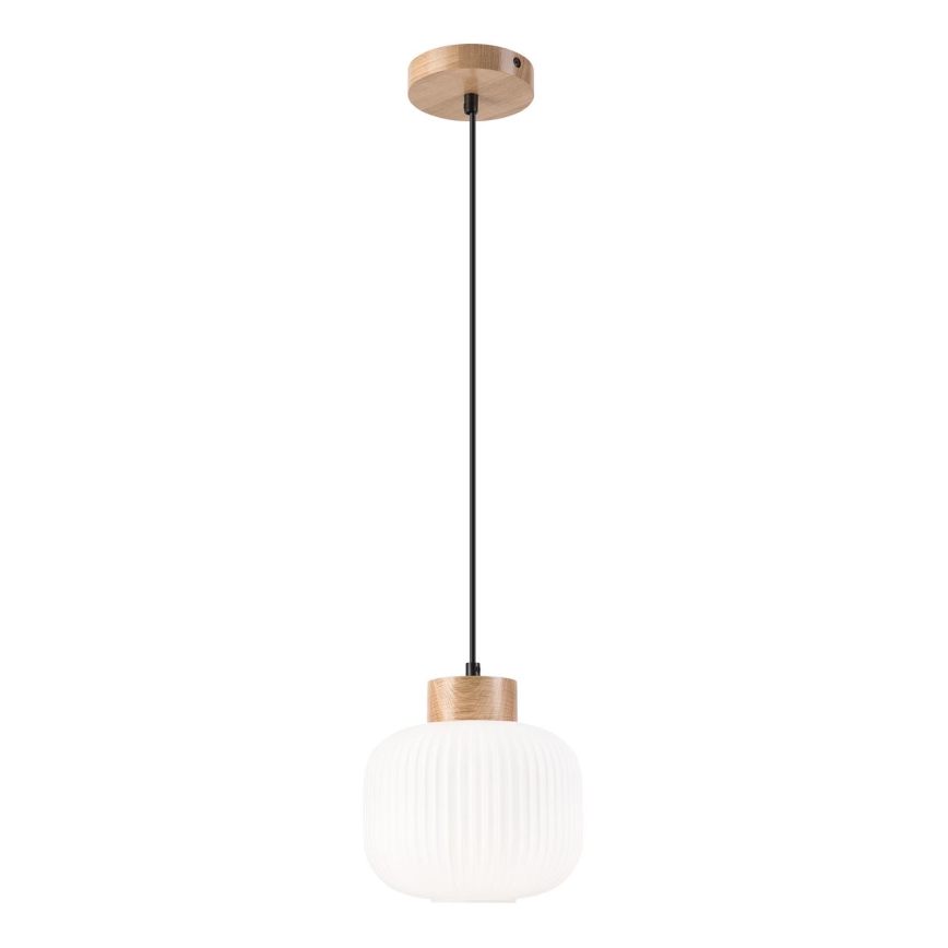 Hängeleuchte HARMONY 1xE27/15W/230V d 20 cm weiß/Eiche