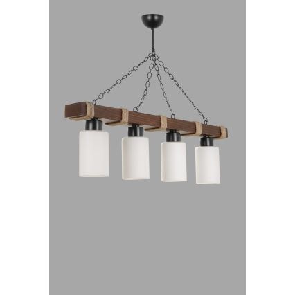 Hängeleuchte JASMIN 4xE27/40W/230V braun/weiß
