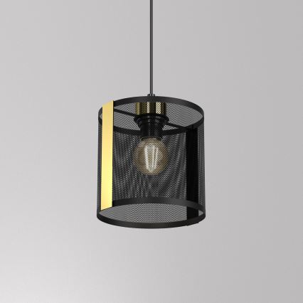 Hängeleuchte KAGA 1xE27/60W/230V schwarz/gold