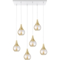 Hängeleuchte LACRIMA HONEY 6xE27/60W/230V weiß/golden/rauchig beige