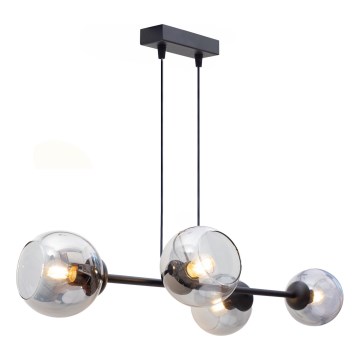 Hängeleuchte LATIL 4xE27/60W/230V schwarz