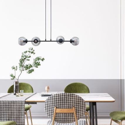 Hängeleuchte LATIL 4xE27/60W/230V schwarz