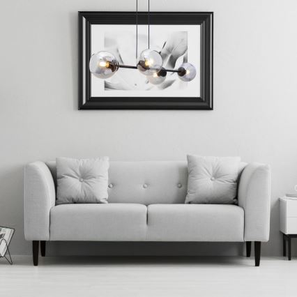 Hängeleuchte LATIL 4xE27/60W/230V schwarz