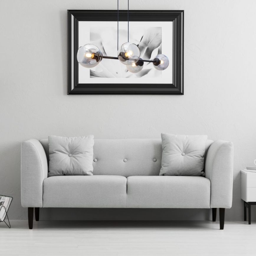 Hängeleuchte LATIL 4xE27/60W/230V schwarz