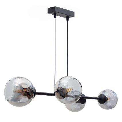 Hängeleuchte LATIL 4xE27/60W/230V schwarz