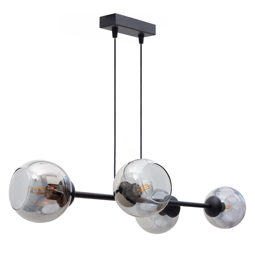 Hängeleuchte LATIL 4xE27/60W/230V schwarz