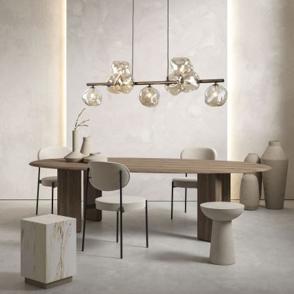 Hängeleuchte LAVA 9xG9/8W/230V bronze/rauchbeige