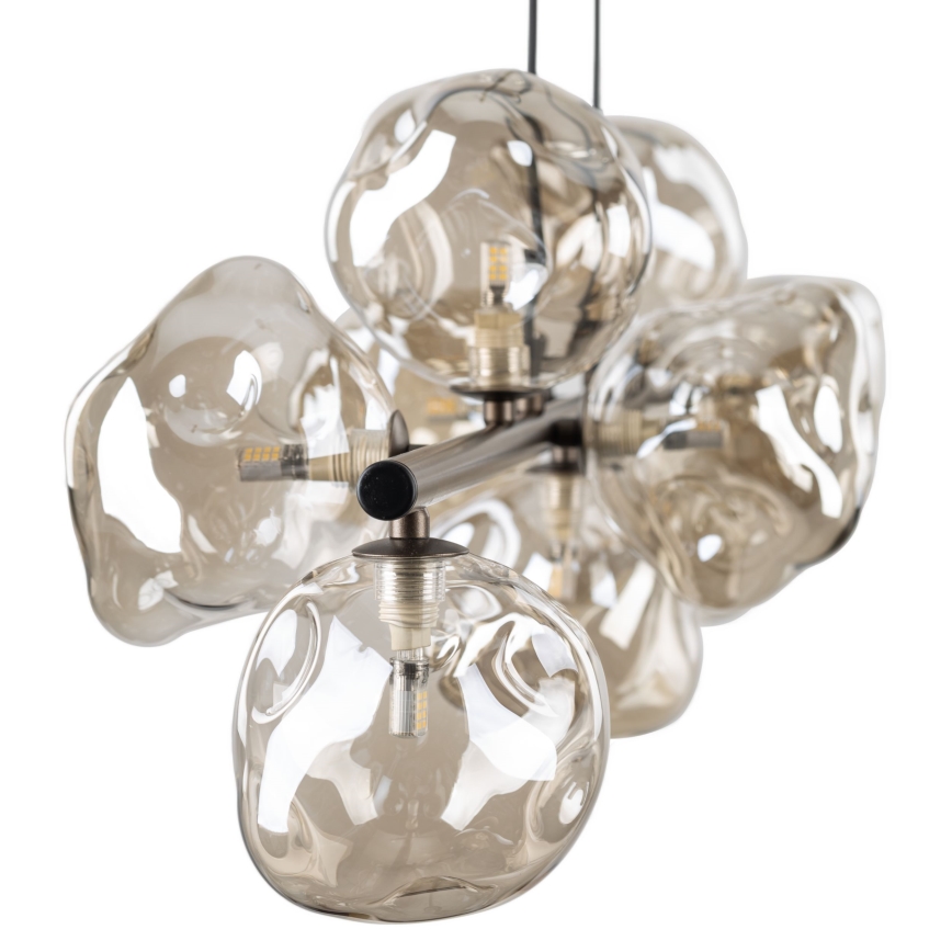 Hängeleuchte LAVA 9xG9/8W/230V bronze/rauchbeige