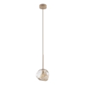 Hängeleuchte LAVA mit Kabelaufhängung, 1xG9/8W/230V, beige/rauchbeige