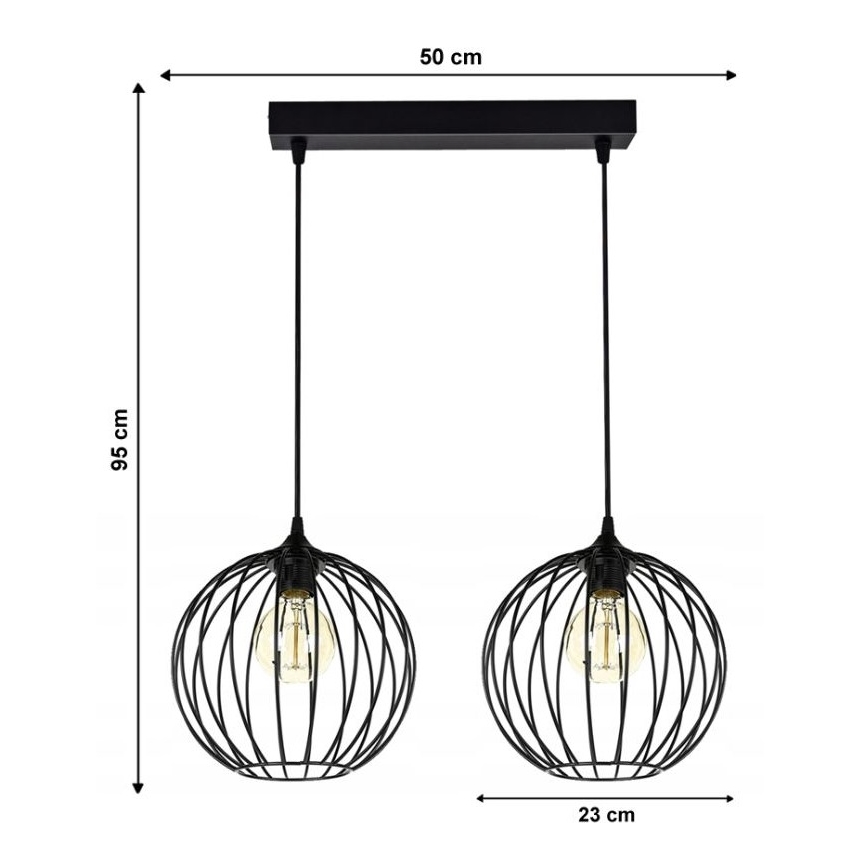 Hängeleuchte MATT 2xE27/60W/230V