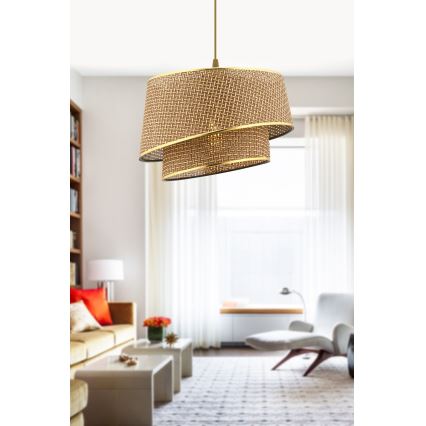Hängeleuchte mit Kabel BARETTE 1xE27/60W/230V braun/gold