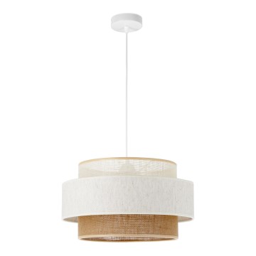 Hängeleuchte mit Kabel BOHO 1xE27/60W/230V Ø 40 cm weiß/jute