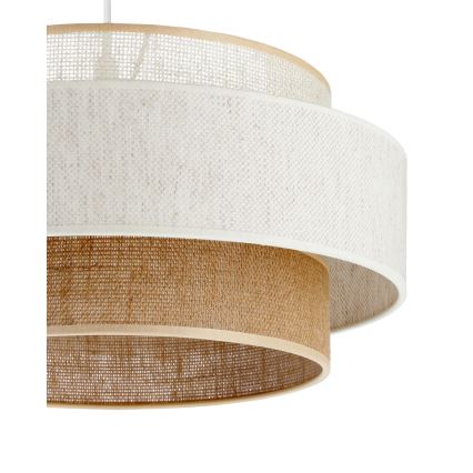 Hängeleuchte mit Kabel BOHO 1xE27/60W/230V Ø 40 cm weiß/jute