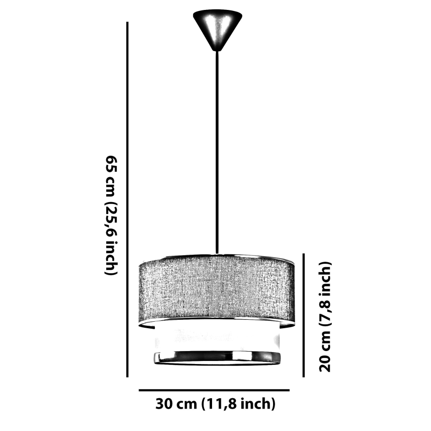 Hängeleuchte mit Kabelaufhängung ECHO, 1xE27/60W/230V, cremefarben