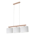 Hängeleuchte mit Kabelaufhängung MERCEDES 3xE27/40W/230V weiß/Eiche