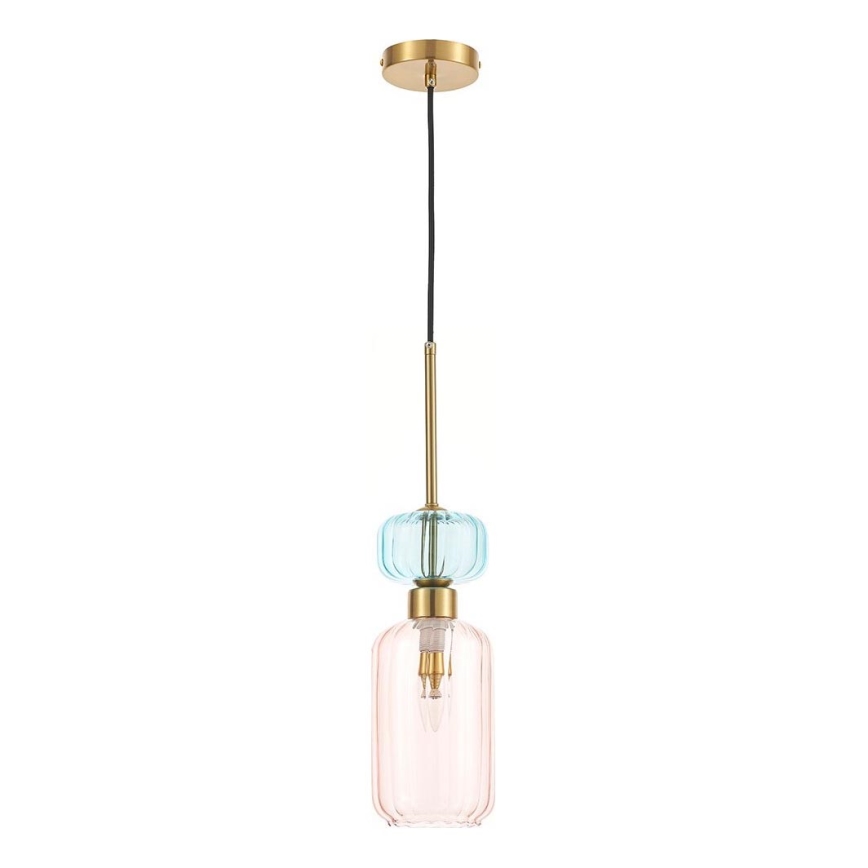 Hängeleuchte MOLLY 1xE14/40W/230V d 12 cm golden/rosa/blau