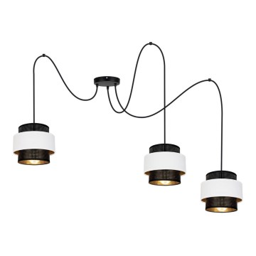 Hängeleuchte NESS 3xE27/60W/230V Spinne schwarz/weiß