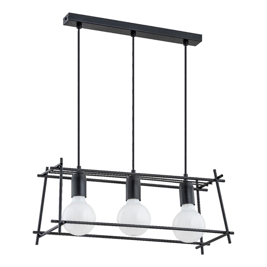 Hängeleuchte NETI 3xE27/15W/230V schwarz