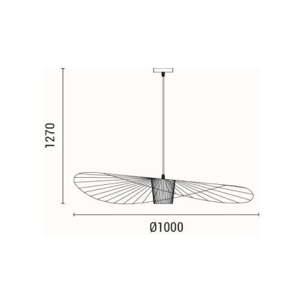 Hängeleuchte OGGI 1xE27/40W/230V d 100 cm schwarz
