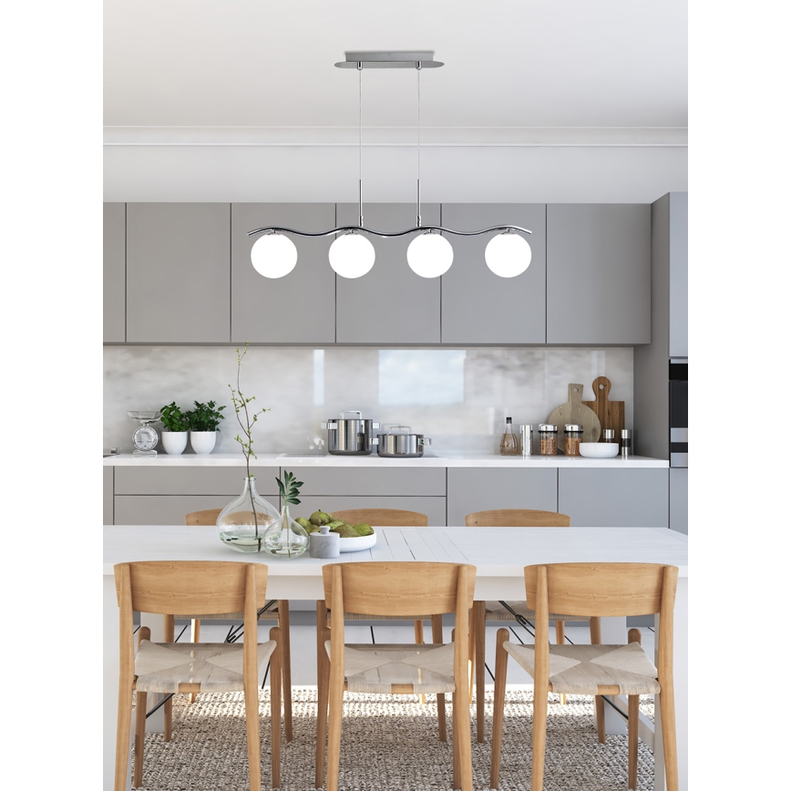 Hängeleuchte RAMON 4xG9/40W/230V chrom glänzend