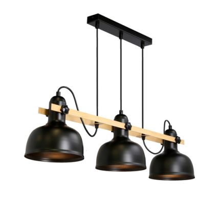Hängeleuchte RENO 3xE27/40W/230V schwarz/braun