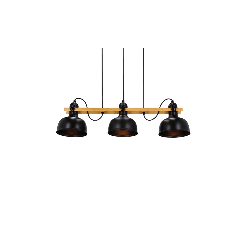 Hängeleuchte RENO 3xE27/40W/230V schwarz/braun