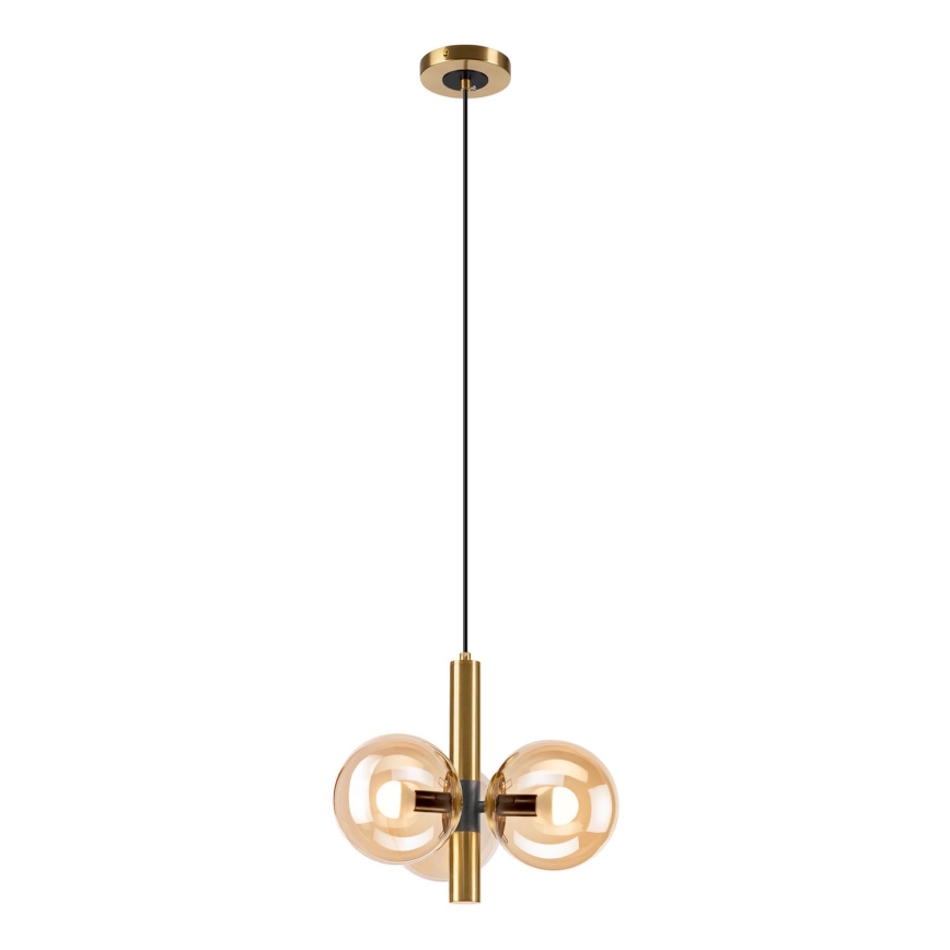 Hängeleuchte ROLLO 3xE14/5W/230V golden/rauchig beige