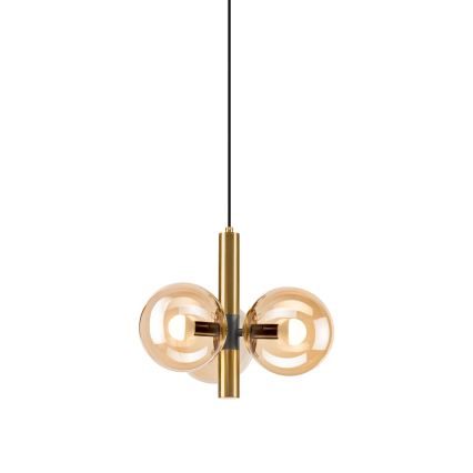 Hängeleuchte ROLLO 3xE14/5W/230V golden/rauchig beige