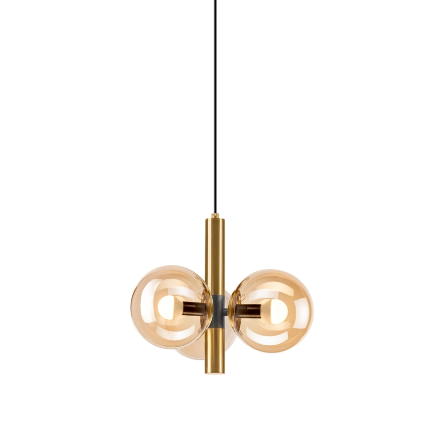 Hängeleuchte ROLLO 3xE14/5W/230V golden/rauchig beige