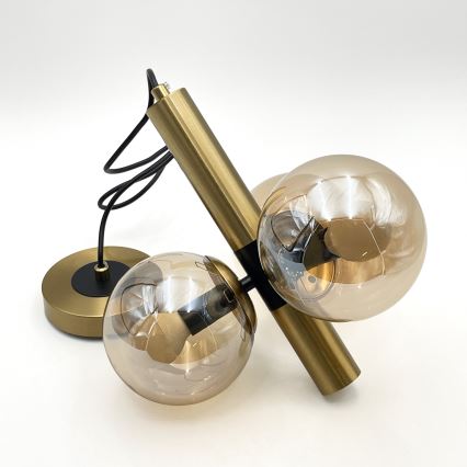 Hängeleuchte ROLLO 3xE14/5W/230V golden/rauchig beige