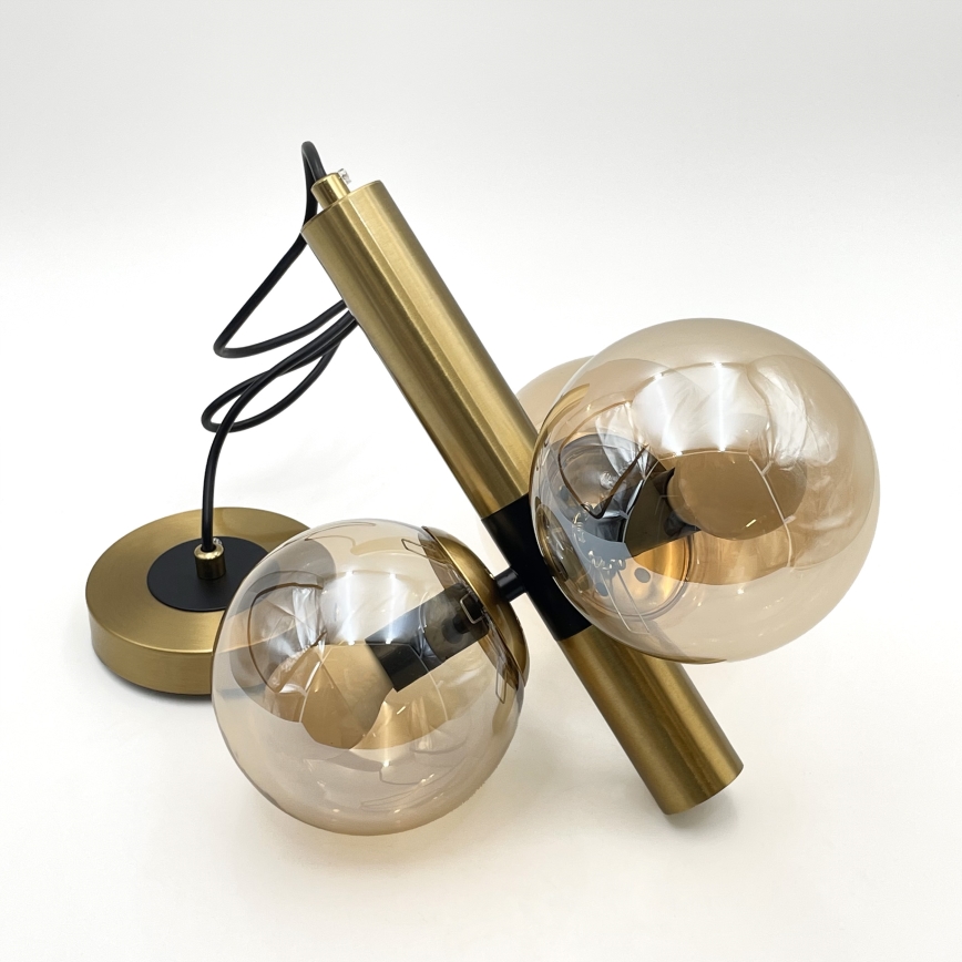 Hängeleuchte ROLLO 3xE14/5W/230V golden/rauchig beige