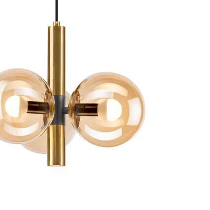 Hängeleuchte ROLLO 3xE14/5W/230V golden/rauchig beige