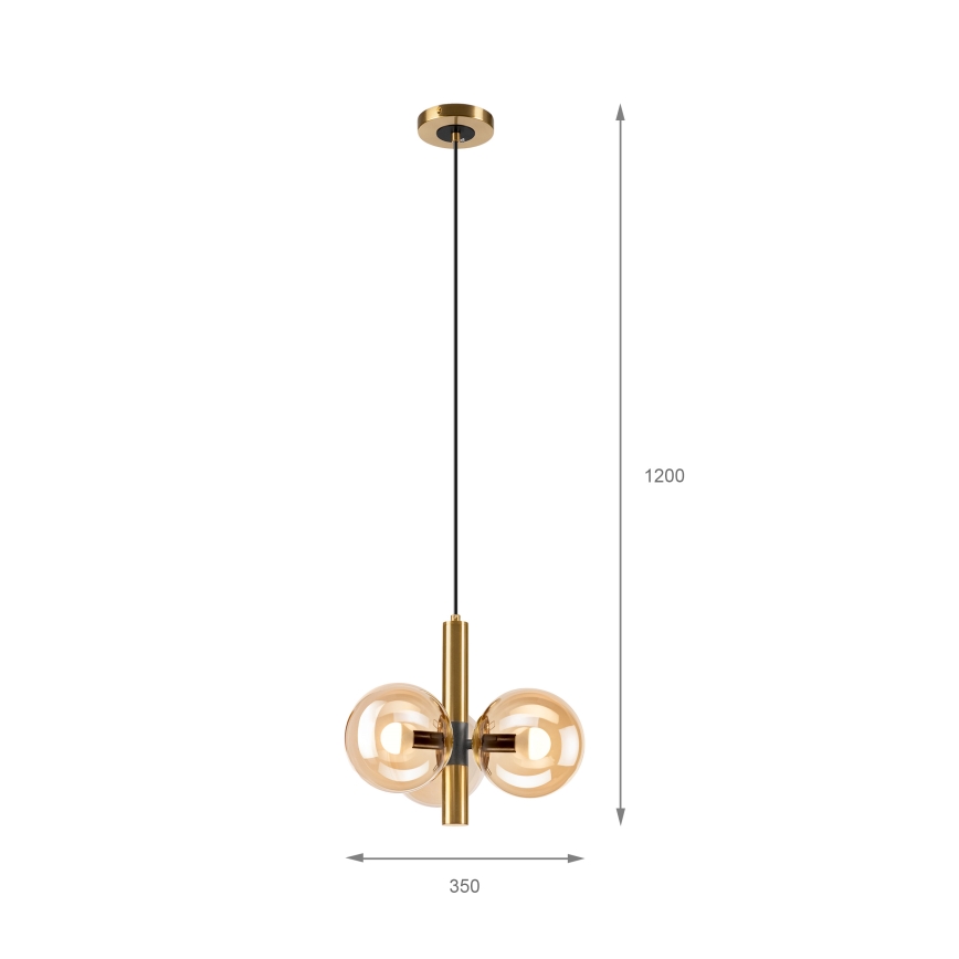 Hängeleuchte ROLLO 3xE14/5W/230V golden/rauchig beige