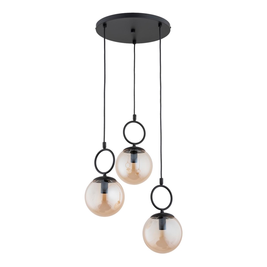 Hängeleuchte SITRO 3xE14/10W/230V schwarz/rauchig beige