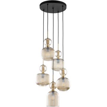 Hängeleuchte SOPHIA 5xE14/10W/230V schwarz/rauchbeige
