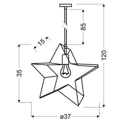Hängeleuchte STAR 1xE27/60W/230V