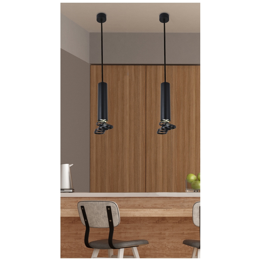 Hängeleuchte TUBA 1xGU10/50W/230V schwarz