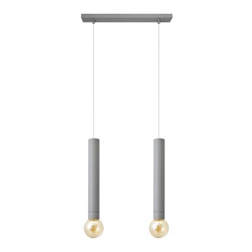 Hängeleuchte TUBA 2xE27/15W/230V grau