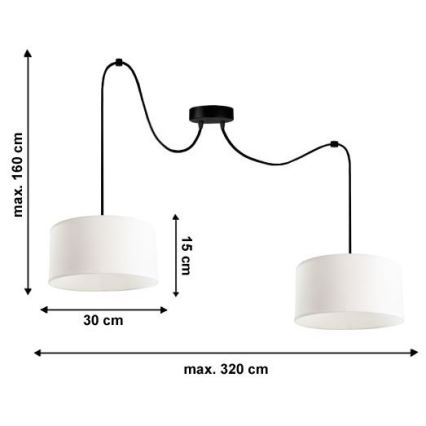 Hängeleuchte TUZ 2xE27/60W/230V Spinne