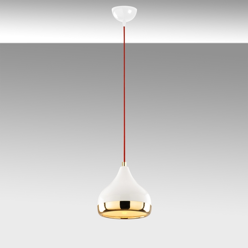 Hängeleuchte YILDO 1xE27/40W/230V weiß/golden/rot