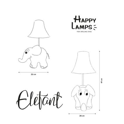 Happy Lamps - LED Kinder-Schreibtischlampe ELEPHANT AUS SENDUNG MIT DER MAUS LED/5,4W/230V Elefant