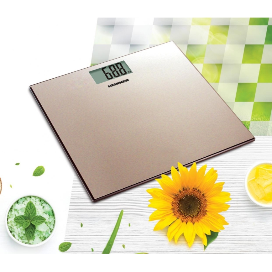 Heinner HBS-180SSGD - Digitale Personenwaage 2xAAA Edelstahl