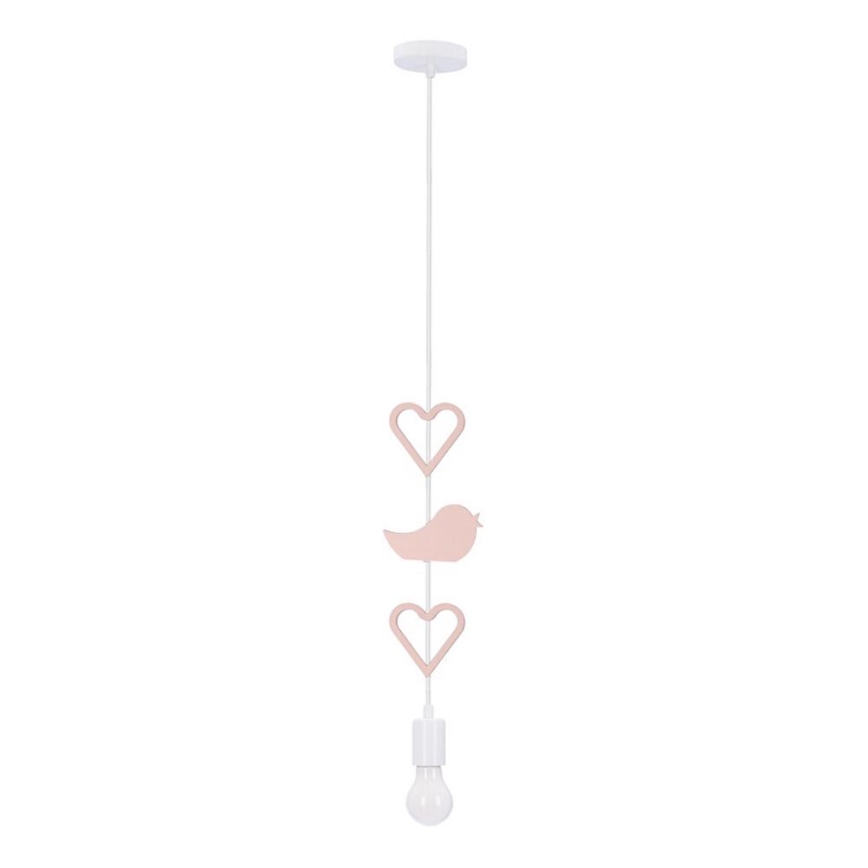 Herz-Lampen für Kinder in Pink/Weiß 1xE27/20W/230V
