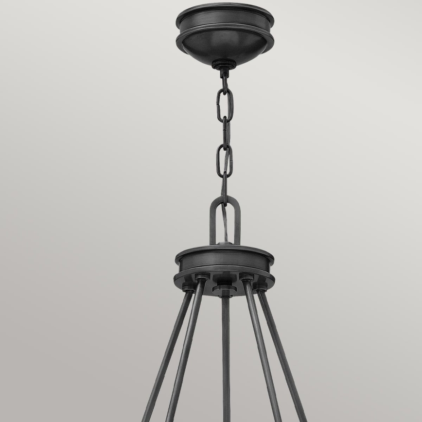Hinkley - Kronleuchter mit Kette COLLIER 5xE27/40W/230V Ø 68,5 cm schwarz