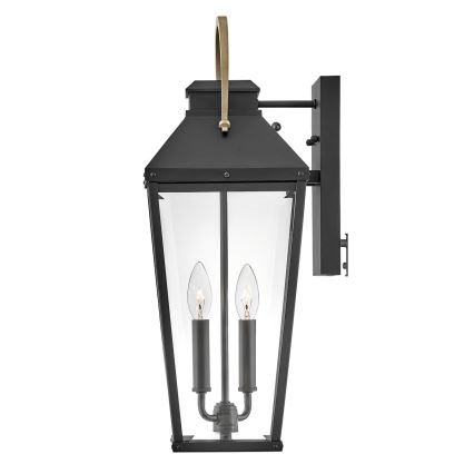 Hinkley - Außenwandleuchte DAWSON L 2xE14/40W/230V IP44 schwarz