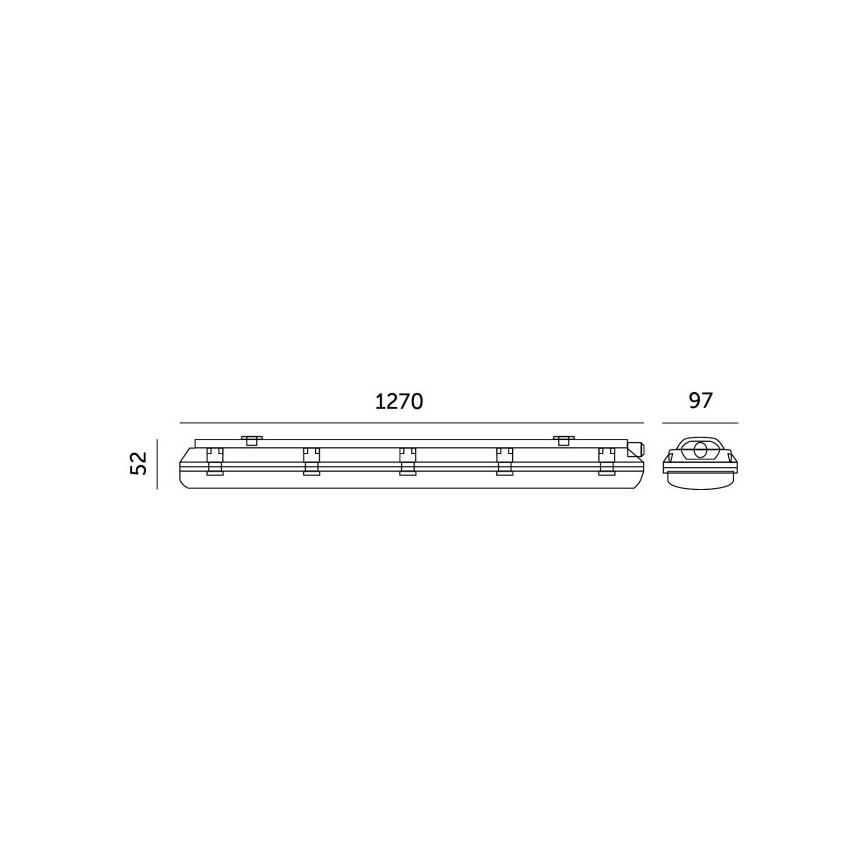 Hochleistungs-Leuchtstofflampe HERMIC T8 2xG13/18W/230V IP65