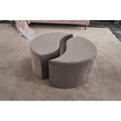 Hocker JING Ø 80 cm, braun