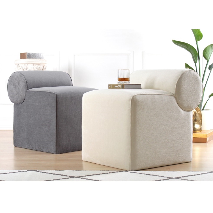 Hocker TIKI 47x45 cm cremefarben
